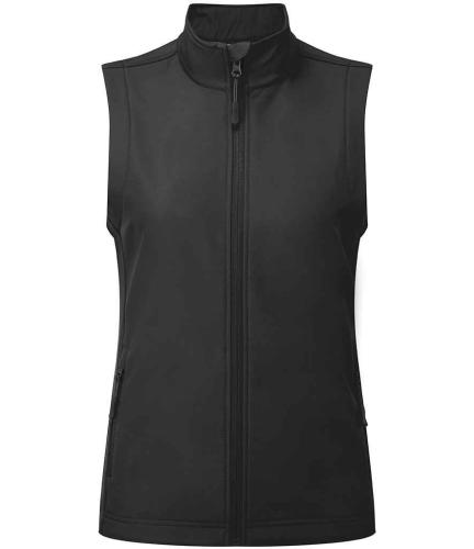 Premier Ladies Windchecker� Recycled Printable Soft Shell Gilet - BLK - XL